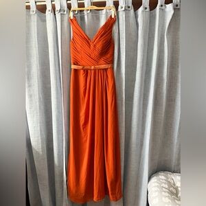 Elegant Orange Evening Gown